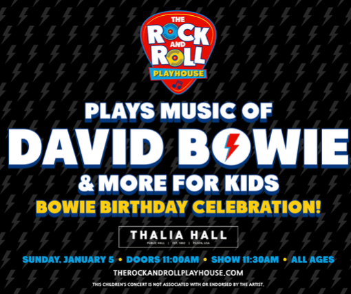 The Rock and Roll Playhouse plays Music of David Bowie + More for Kids